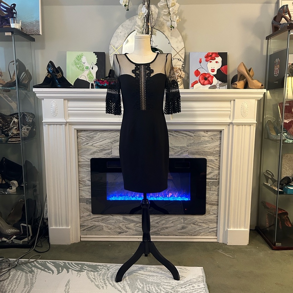 Minuet small Black Lace Sleeve Dress
